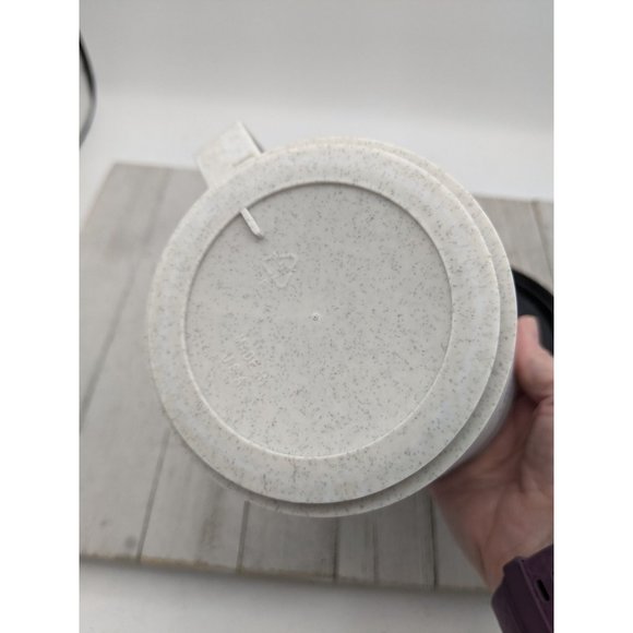 Vintage Thermal Black Gray 24oz Large Insulated Mug Cup Thermos w/Lid Bank Ads A - Picture 6 of 6